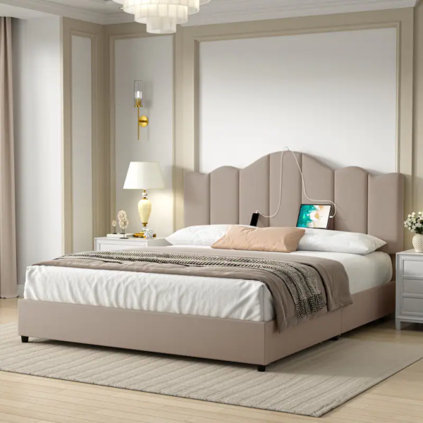 Aurelia Crown Upholstered Bed