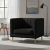 Modern Channel Tufted Velvet Fabric Arm Chair