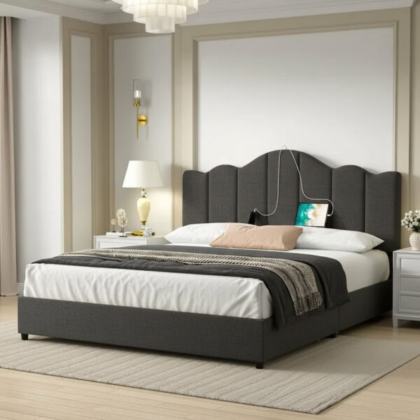Aurelia Crown Upholstered Bed