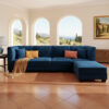 Velvet Fabric 5 Piece Sectional Sofa