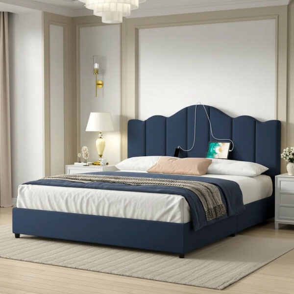 Aurelia Crown Upholstered Bed