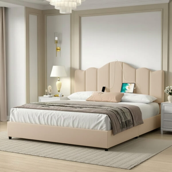 Aurelia Crown Upholstered Bed