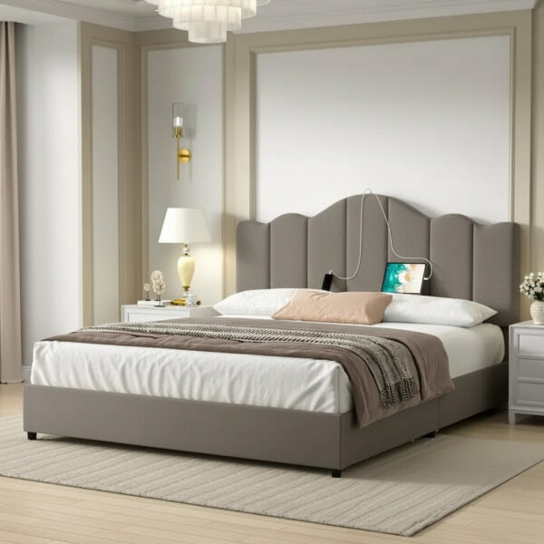 Aurelia Crown Upholstered Bed
