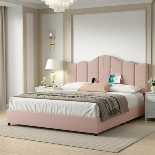 Aurelia Crown Upholstered Bed
