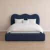 light blue Wave Upholstered Bed