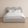 Light Gray Wave Upholstered Bed